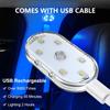 1/2/4Pcs LED Touch Light Mini Car Interior Lighting USB Rechargeable Auto Roof Ceiling Reading Lamps Atmosphere Decoration Lamp