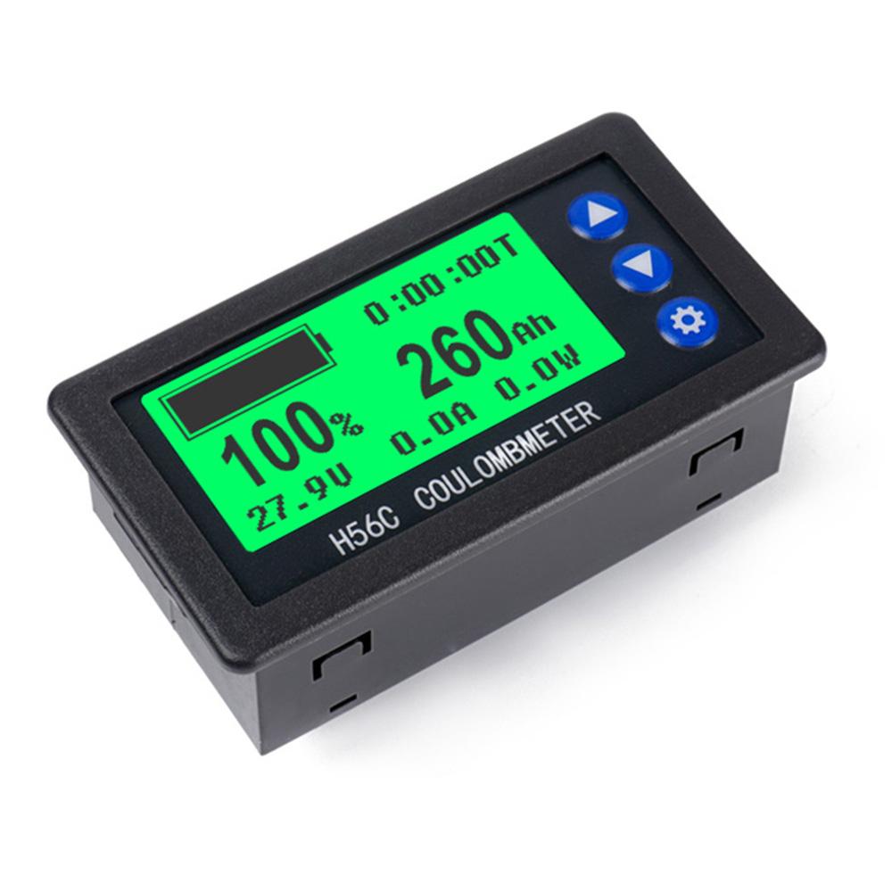 H56CH LCD Digital Hall Coulomb Meter Ammeter Voltmeter DC9-100V 50A 100A 300A 400A Voltage Current Power Meter Battery Indicator