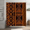 Bath Shower Curtain Polyester Waterproof Decorative Modern Geometric Print Black and Orange for Bathtub