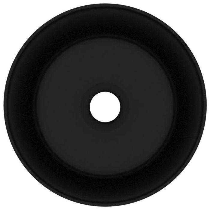 VidaXL Round Luxury Washbasin Countertop Toilet Washbasin Bathroom Cloakroom Kitchen Home Interior Black 147019