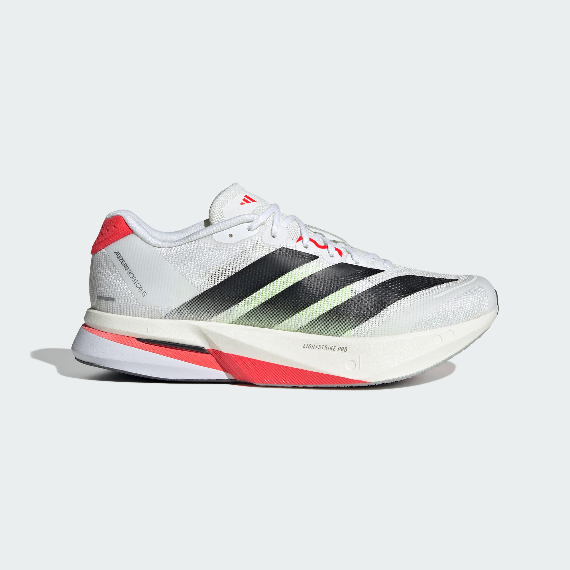 adidas Adizero Boston 13 Белый Черный Ярко-красный 40.5