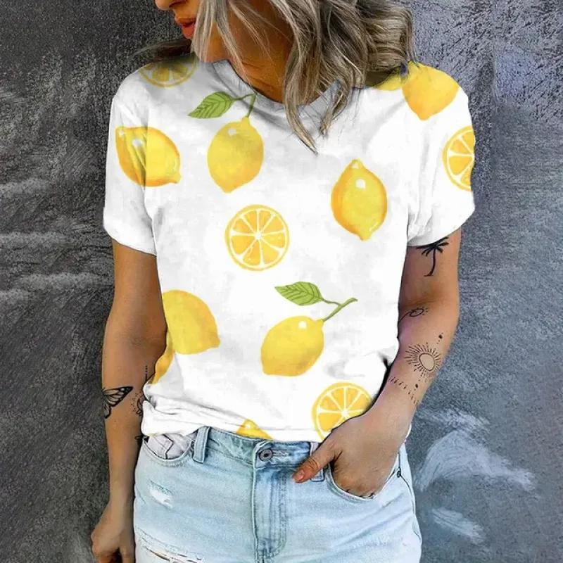 Women's Short Sleeve Crew T-Shirt Fashion Geometric Lines Print T-Shirt Summer Casual Elegant Top Women's Clothing T-Shirt