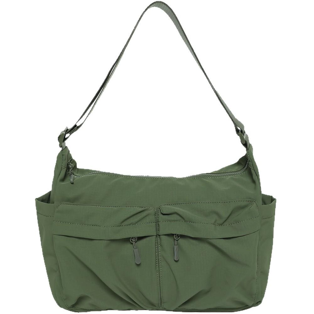 Nylon Messenger Bag, Men'S And Women'S Shoulder Messenger Bag, Neutral Dual-Purpose Satchel, Lightweight Anti-Splashing Large-Capacity Outdoor Bag