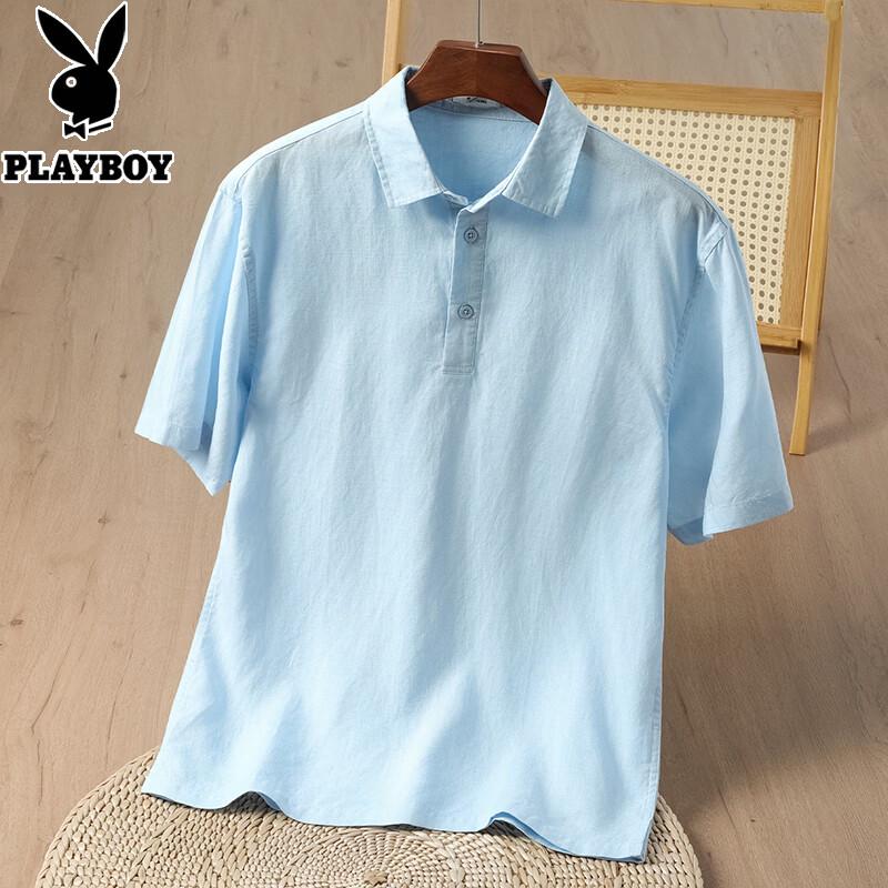 Playboy Men s Tencel Linen Blend Polo Shirt XL