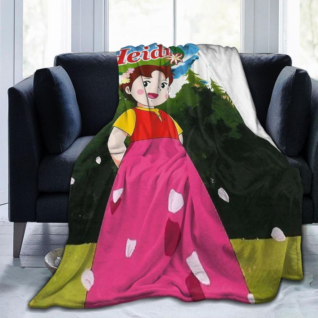 Heidi Girl Of The Alps Anime Blankets Flannel Sofa Throw Blanket Throw Blankets for Home Bedroom Office Throws Bedspread Quilt