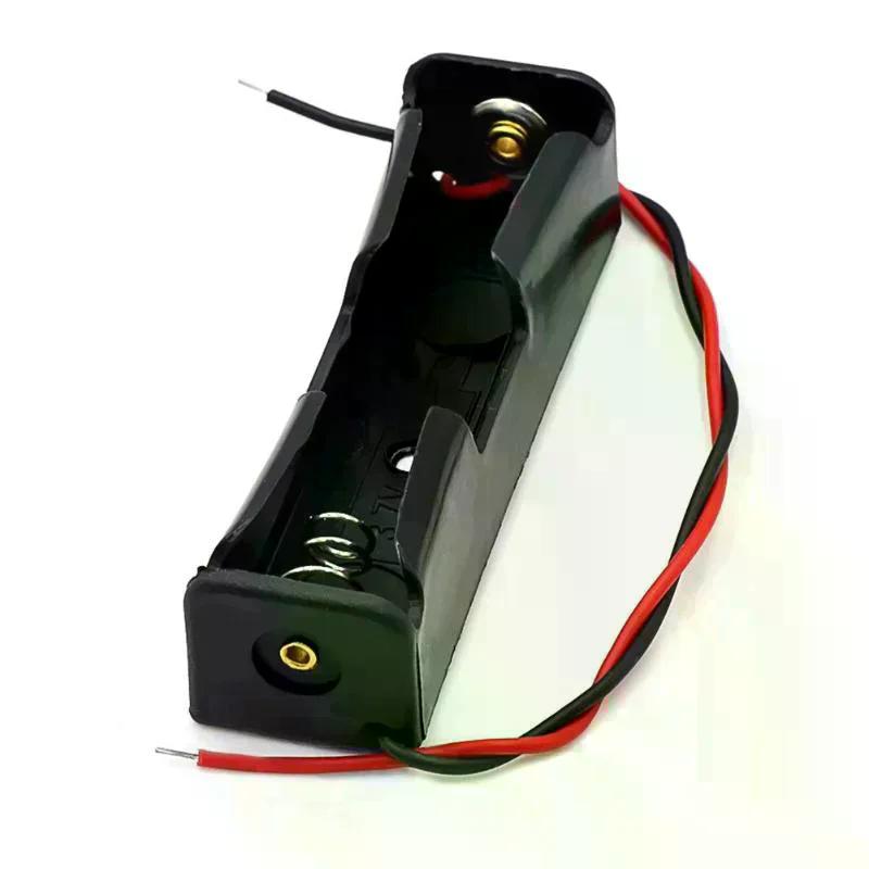 10Pcs/lot Single Slots 18650 Battery Case Holder With Wire Bundle DIY Batteries Storage Boxes 18650 1 Bay Cell Battery Holder
