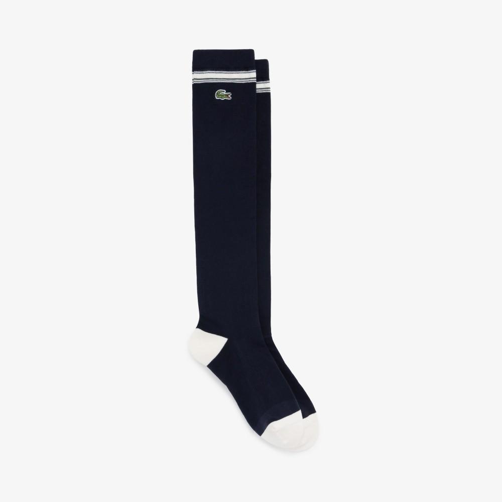 [lacoste] Women's Striped Cushioning Knee-High Socks RA128E-56G
