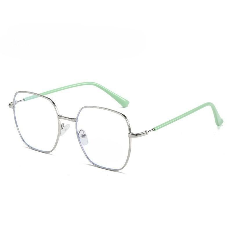 Korean Retro Metal Frame Square Row Men's and Women's Anti-blue Light/anti-radiation Glasses