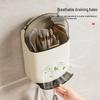Wall-Mounted Multi-Functional Chopstick Holder: Moisture-Proof, Lid-Draining Luxury Storage Rack.