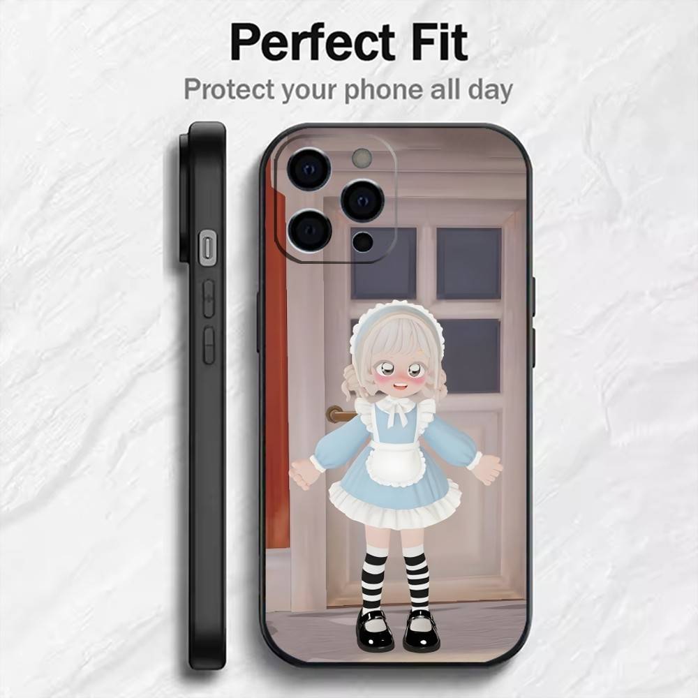 H-Heartopia Couples Print  Phone Case For iPhone17,16,15,14,13,12 Plus,Max Soft Silicone Black Cover