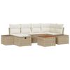Garden Sofa Set with Cushions and Storage 7 Pcs Beige Poly Rattan