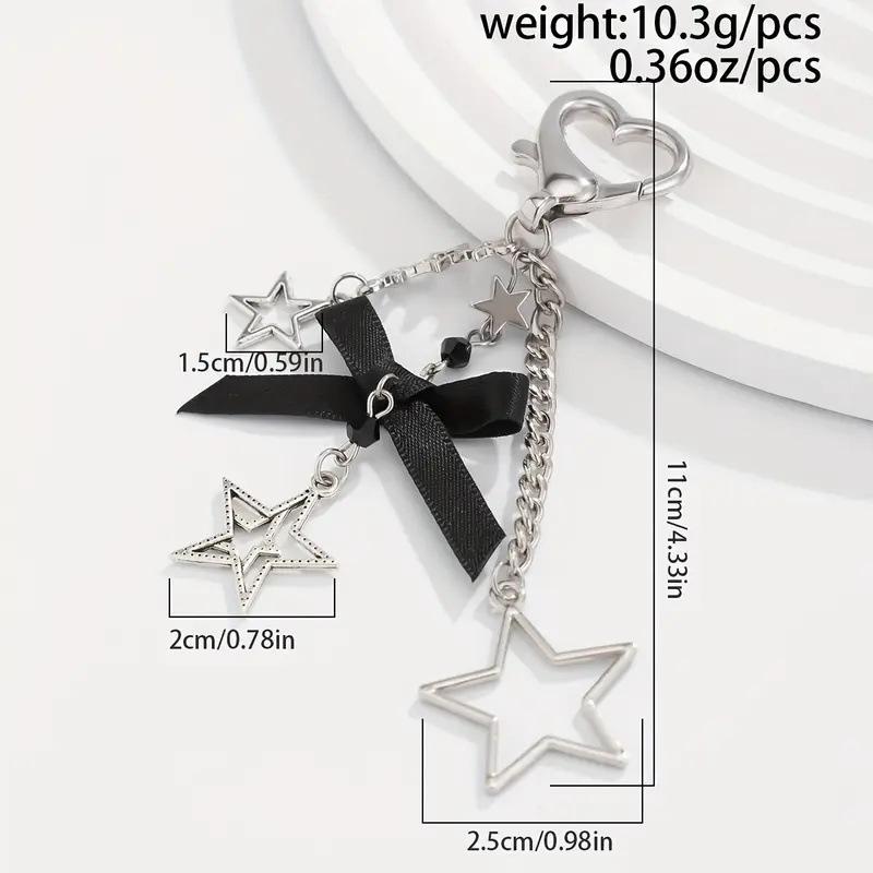 Five-pointed Star Bowknot Pendant Elegant Bag Jewelry For Women Girl Car Hanging Trinket Key Holder Key Chains Bag Charm