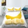 Yellow Banana Bedding Set Sweet Tropical Fruit Duvet Cover King/Queen Size For Kid Adult Vegetarian 2/3pcs Polyester Quilt Cover