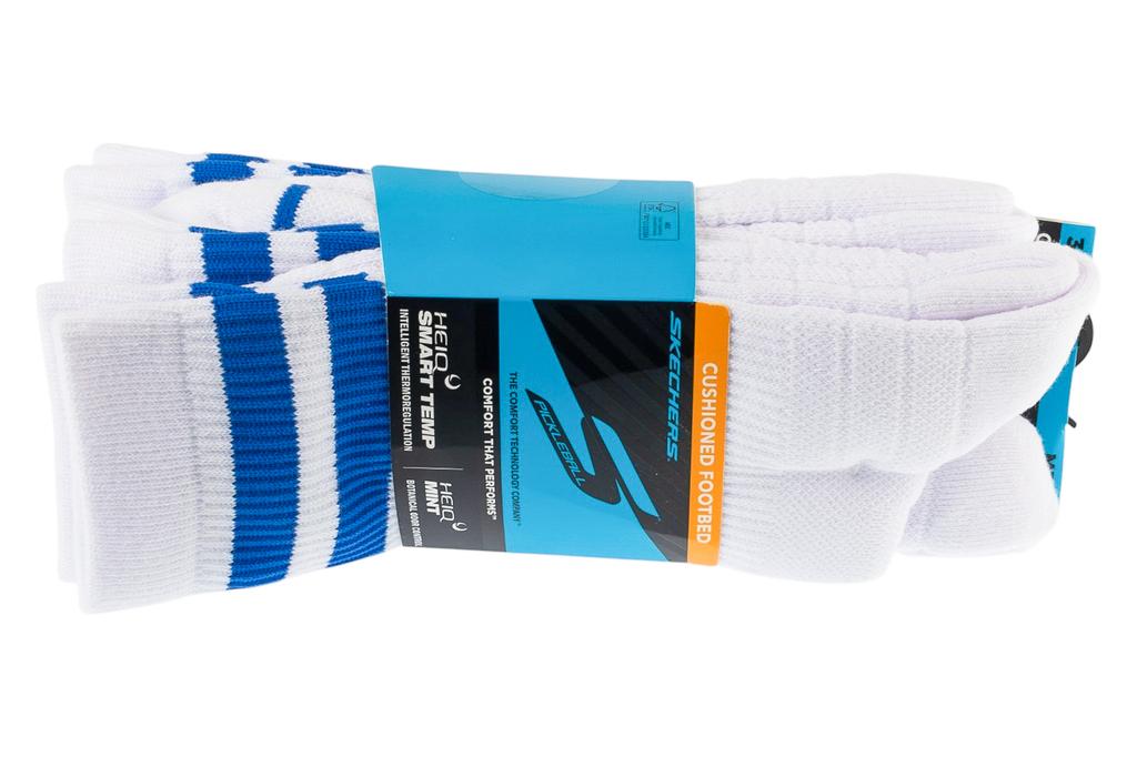Skechers 3pk Mens PF PBall Crew Socks, Mens white Socks