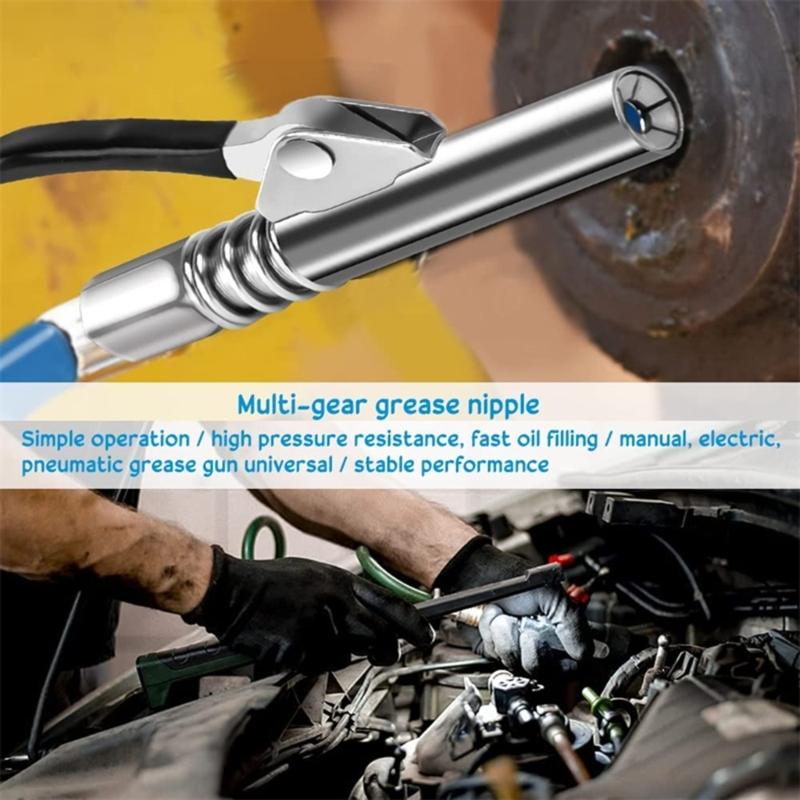 Quick Release Grease Guns 10,000PSI Coupler High-pressure Oil injections Nozzles