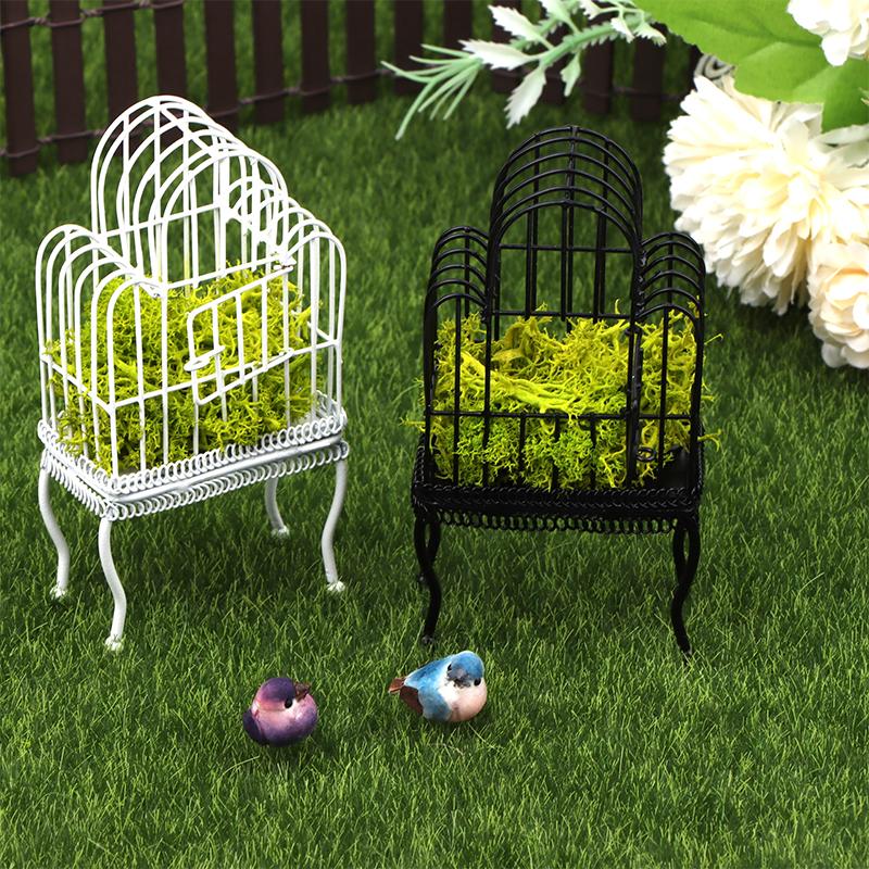 1:12 Puppenhaus Mini Eisen Kunst Vogelkäfig Modell Puppenhaus Miniatur Vogelhaus Garten Dekor Spielzeug Puppe Micro Szene Bau Requisiten