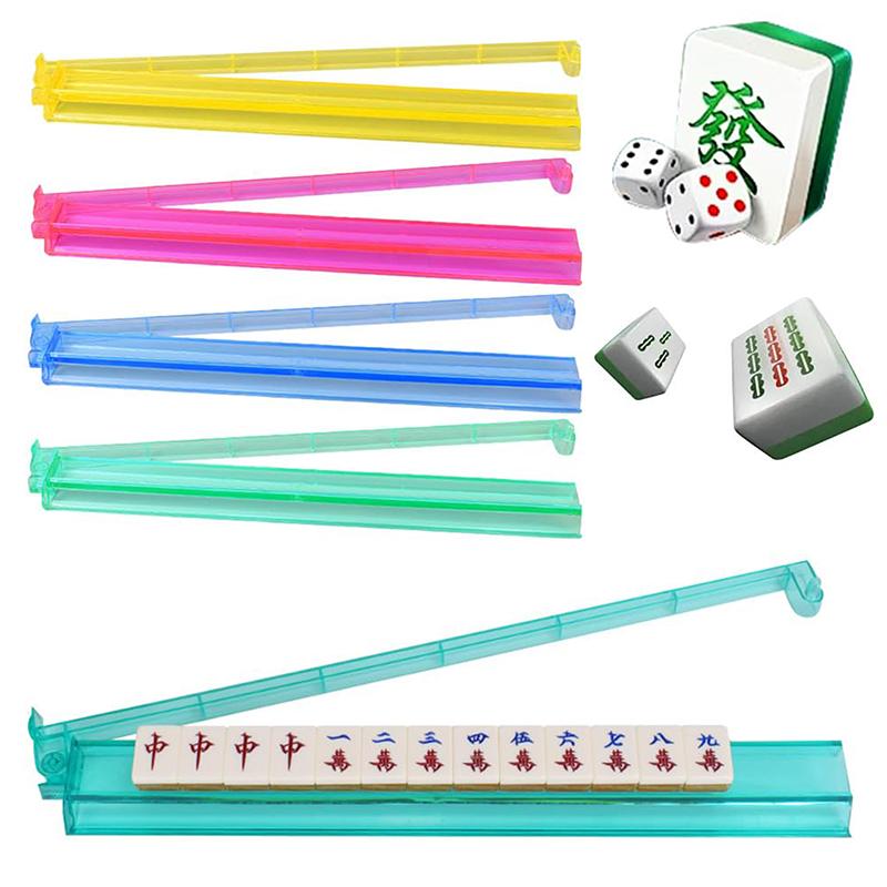 1/4Pcs Mah Jongg All-In-One Tile Rack & Pusher Clear Acrylic Mahjong Rack And Pusher Combo Modern American Majiang Tile Racks