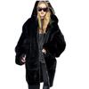 Women's Eco-Friendly Rabbit Faux Fur Hooded Coat - Plus Size, European & American Winter 2025