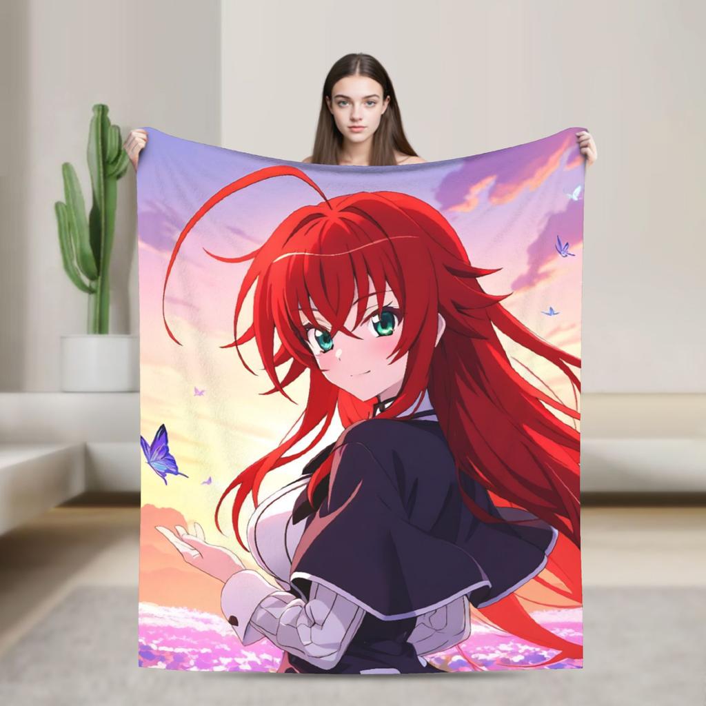 Superweiche Decken Dekorative High School DxD Überwurfdecke Anime Flanelldecke für Wohnzimmer Lustige Sofa-Bettdecke