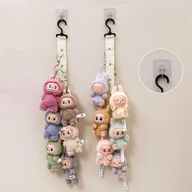 Labubu Doll Storage Artifact Creative Labubu Doll Wall Artifact Hanging Wall Plush Toy Storage Display Tool Door Decoration