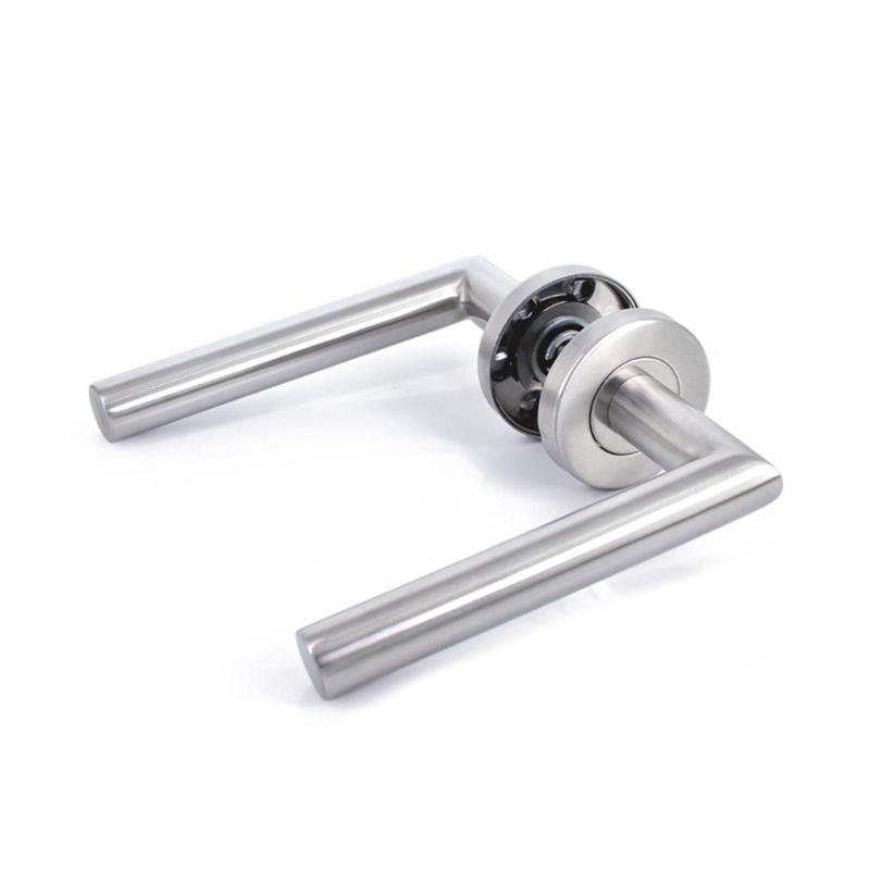 Door Lever Set with Handles & Concealed Keyhole Steel Key Locking Door Handle Round Door Handle for Interior Security