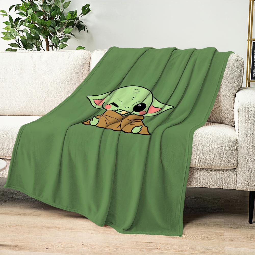 Lovely Y-Yoda Baby Cute Blanket Plush Nap Sofa Rug for Living Room Warm Office Bedroom Birthday Home Travel Kid Gifts