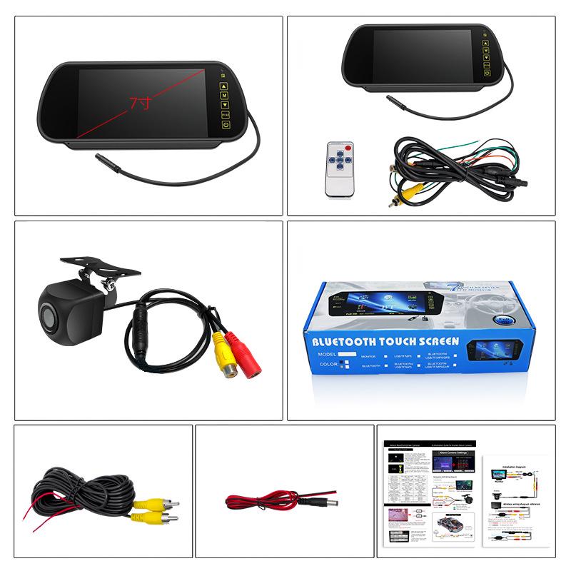 7-Inch Rearview Mirror Monitor with Wireless Reversing Camera & 7 Infrared Lights