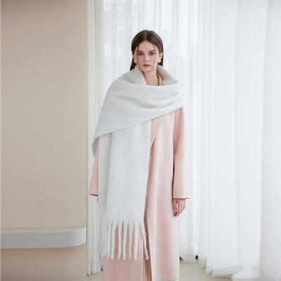 New Style Solid Color Pulled Hair Thickened Warm Scarf Women's Winter Fashion Men's Women's Scarf Scarf Scarf Shawl