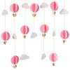 3D Hot Air Balloon Love Heart Clouds Paper String Room Wall Background Hanging Banner Birthday Baby Shower Party Decorations