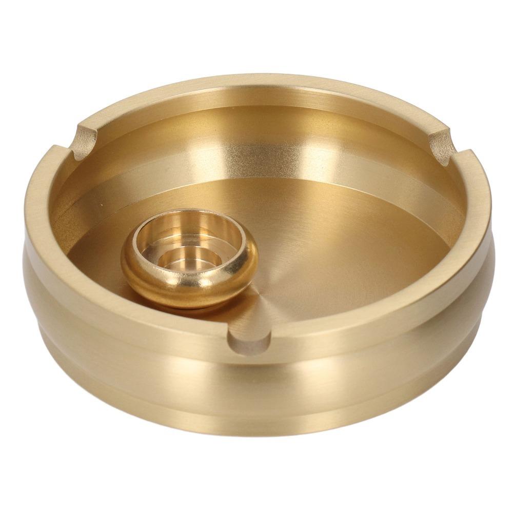 2pcs Ashtrays Windproof Brass Ashtray Round Easy Cleaning Tabletop Ashtray Brass Decorative Ashtray For Restaurant