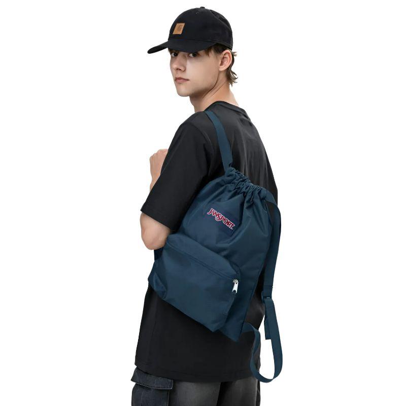 JanSport Draw Sack Drawstring Backpack 14L – Black / Misty Rose