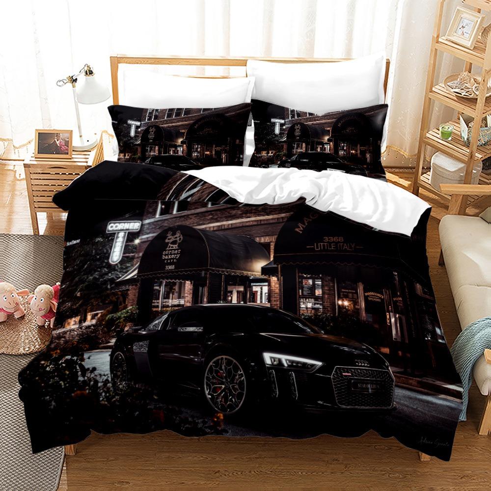 Luxury Car Duvet Cover Set Cartoo Bedding Set for Kids Boys Polyester Bedding Set King Size