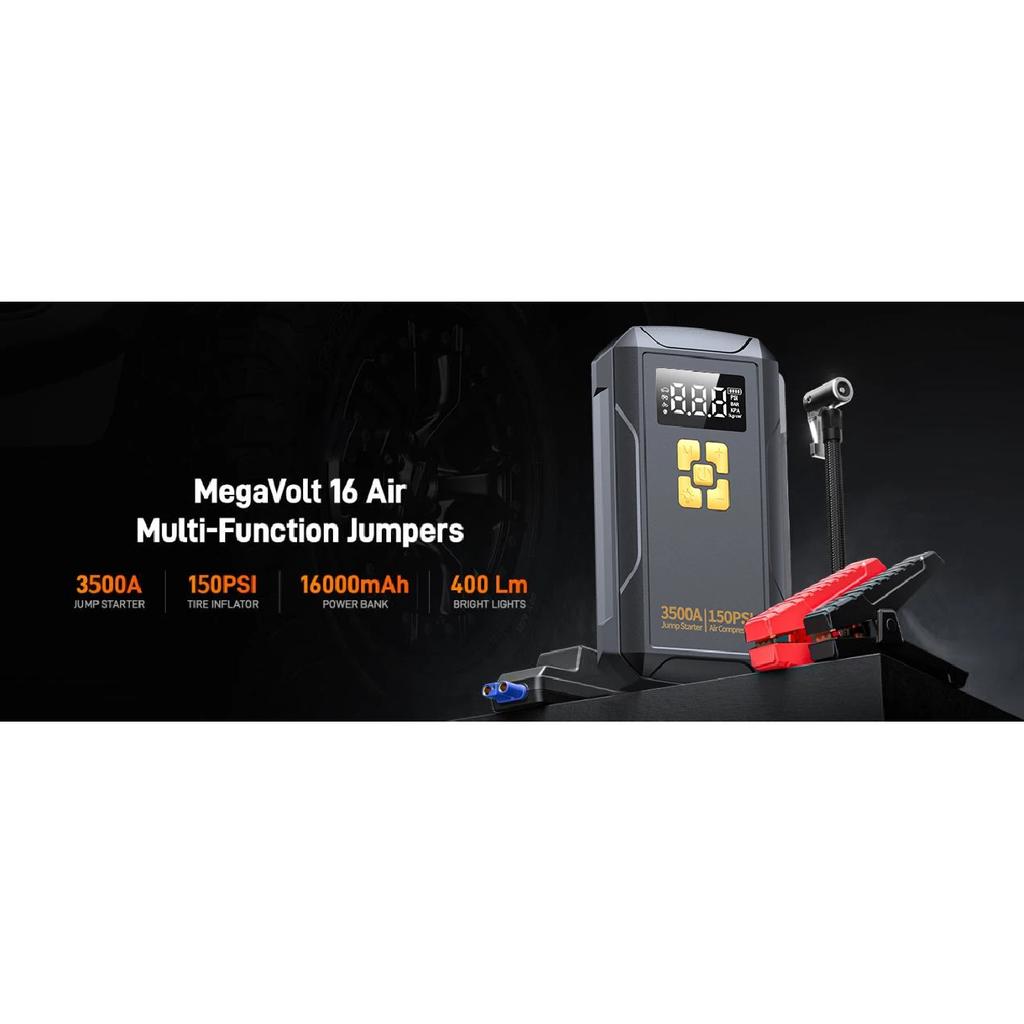 Jump Starter with Air Compressor 3500A Jump Starter 150PSI Air Pump Multifunctional Tire Inflator Power Bank Lighting for Car