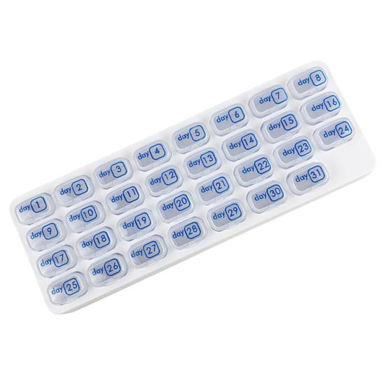 

Monthly Pill Organizer 31 Day Portable Travel Pill Box with Numbered Compartments Easy Open Pill Case for Daily Pills And Supplement