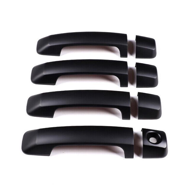 1 Set Car Side Door Handle Cover Trim Fit for Toyota Tundra Sequoia 2008-2016 2017 2018    Matte Black ABS Plastic