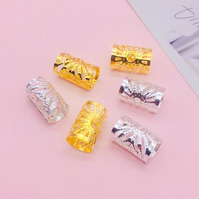 Dreadlock Eisen Galvanisierte Haarverlängerungsringe - 10*15 Hohl Zopf Dekoration - DIY Perücken- & Haarverlängerungszubehör