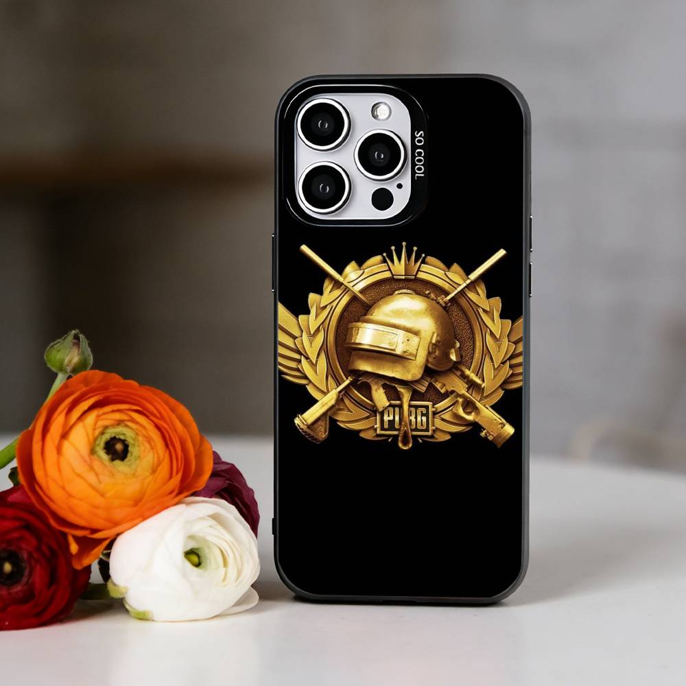 

PUBG Phone Case For iPhone 17,16,15,14,13,12,11 Plus,Pro Max,XS,Colorful Silver Black Cover iPhone16promax