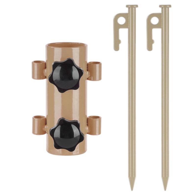Portable Tent Holder with Tent Pegs Canopy Rod Fixed Tube for Outdoor Camping