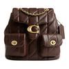 Rucsac din piele cu design matlasat și logo metalic 21 Rucsac de damă Maro CU076-B4MPL