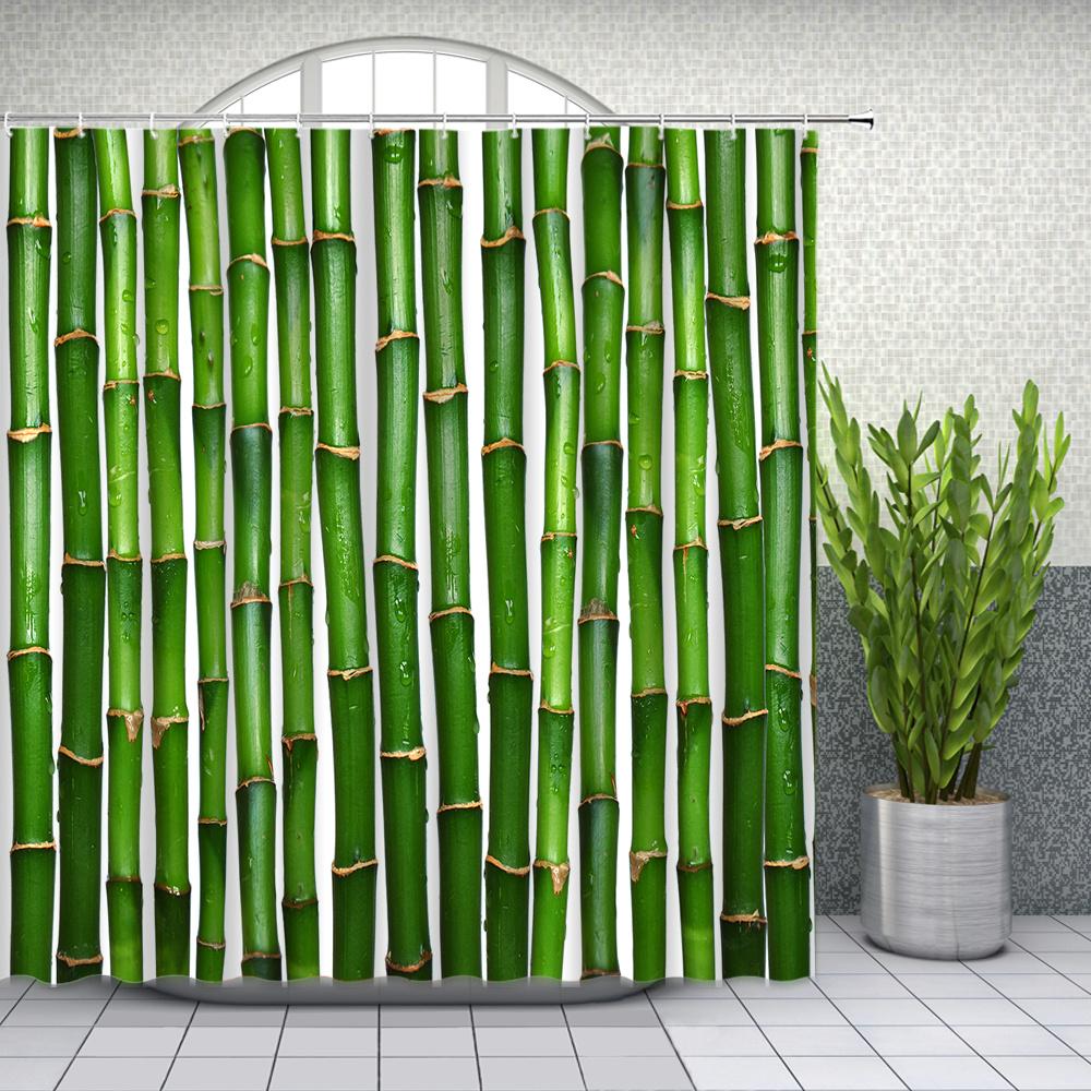 

Natural Scenery Shower Curtains Green Tree Floral Plant Landscape Pattern Spring Summer Bathroom Decor Polyester Cloth Curtain W60H190(CM)-1 Pcs