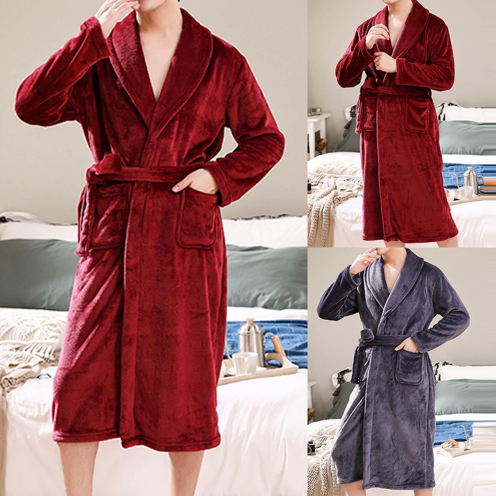 

Зимний удлиненный кораллиновый плюшевый халат унисекс с длинными рукавами, пальто