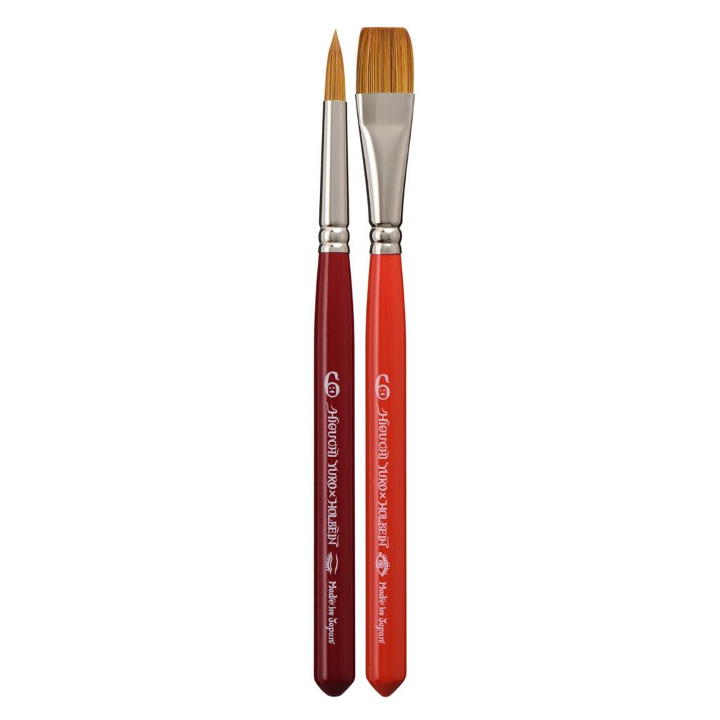 HOLBEIN Yuko Higuchi x Holbein 2023 Collaboration Item Paintbrush 6 of (flat/round) No. [Set 2] (474310)