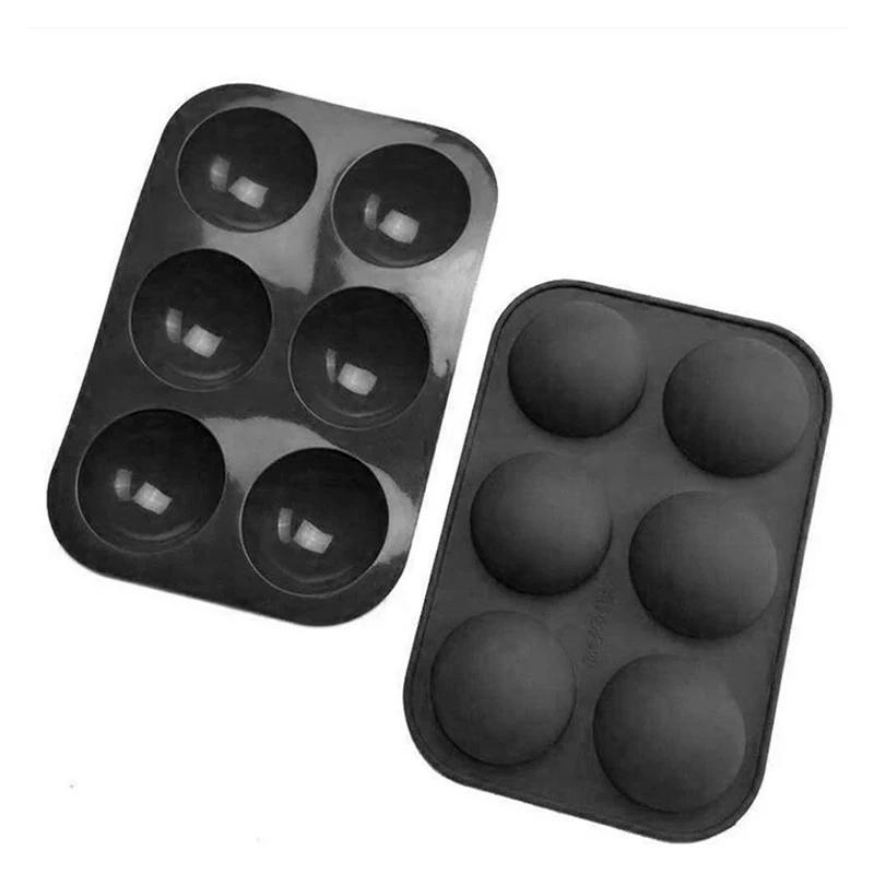 6Grids Silicone Mold Semicircle Pudding Mold Baking Cake Soap Cookie Mould Round Shape Chocolate Making Tool Kitchen Accessories