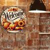 Welcome Sign Wall Art High Definition 2D Print Pumpkin Sunflower Fall Cafe Decor