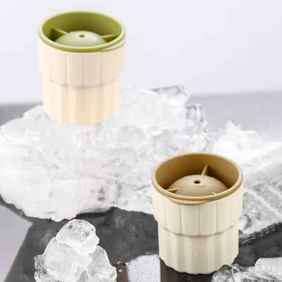 1/4Pcs Ice Mold Sphere Maker Stackable Easy Release Circle Ice Mold with Lids Large Spherical Ice Makers for Whiskey Cocktails Bourbon