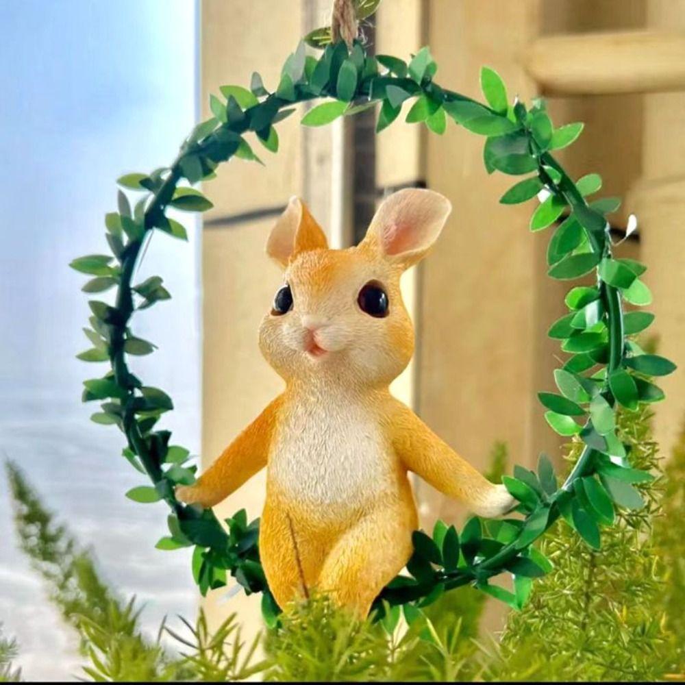

Hanging Animal Wreath Pendant Cartoon Animal Ornaments Cute Car Pendant Garden