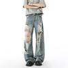 Men Ripped Jeans Men Stretchy Hole Slim Fit Hip Hop Denim Pants Casual Jeans for Men Jogging Trousers Male Oversized Cargo Pants