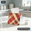 1pc Tissue Box, Rustic/Diagonal Plaid/Warm Cozy Vibe Pattern, 2D Flat Printing, Crafted with Strong Polyester, Portable, Tissue Pouch, for Desk Use