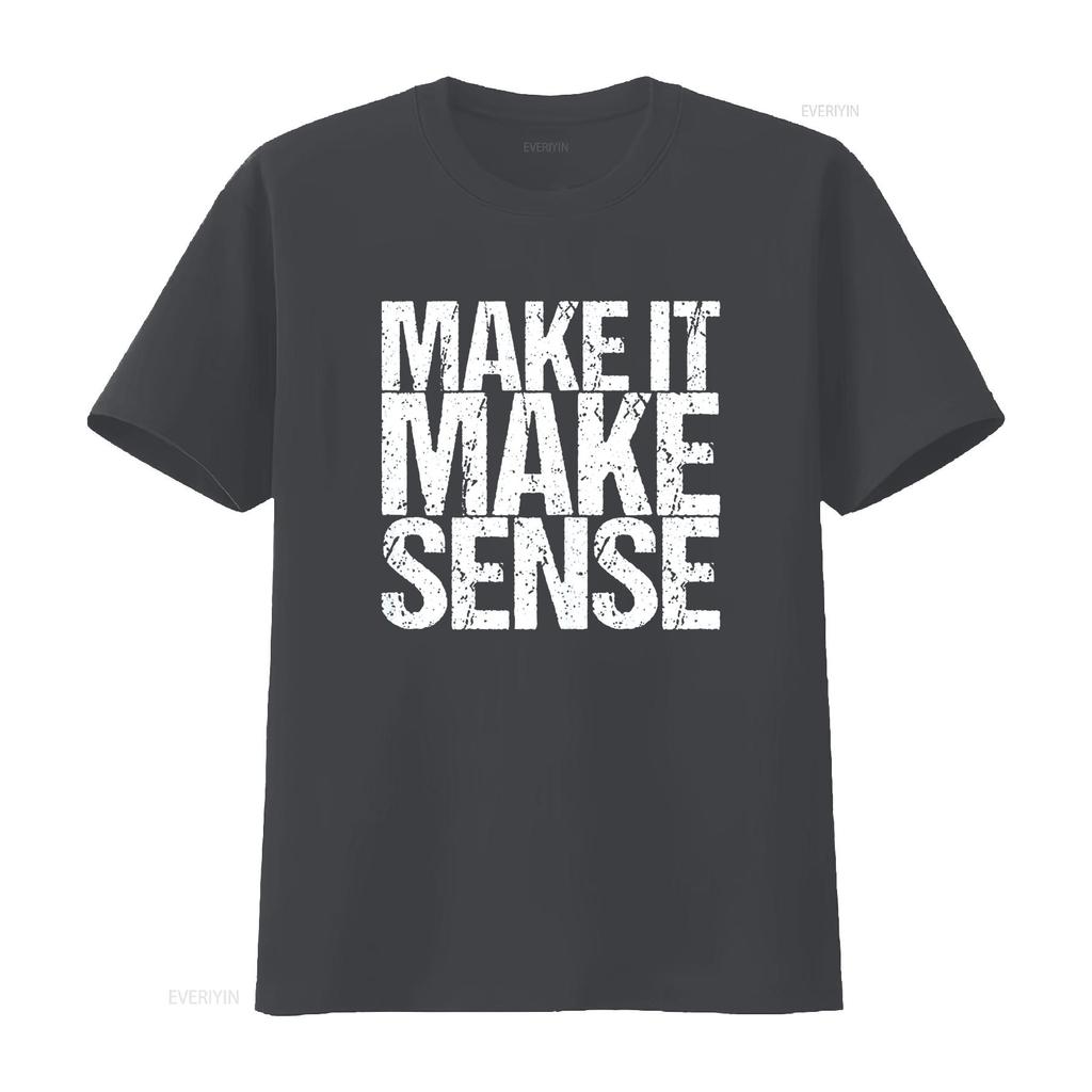 Make It Sense T Shirt Vintage Washed Breathable Top For Everyday Wear Homme Comfortable Soft Versatile Graphic Stylish