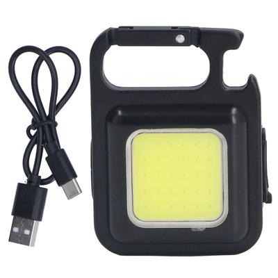 Małe latarki COB Wielofunkcyjne 500Lm 4 Tryby Światła Ładowanie USB Latarka Brelok z